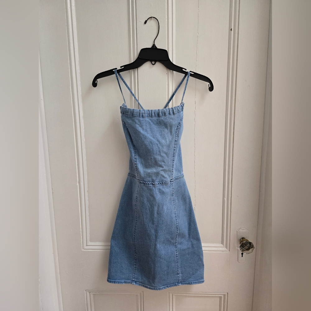 Windsor Denim Cross Back Mini Dress